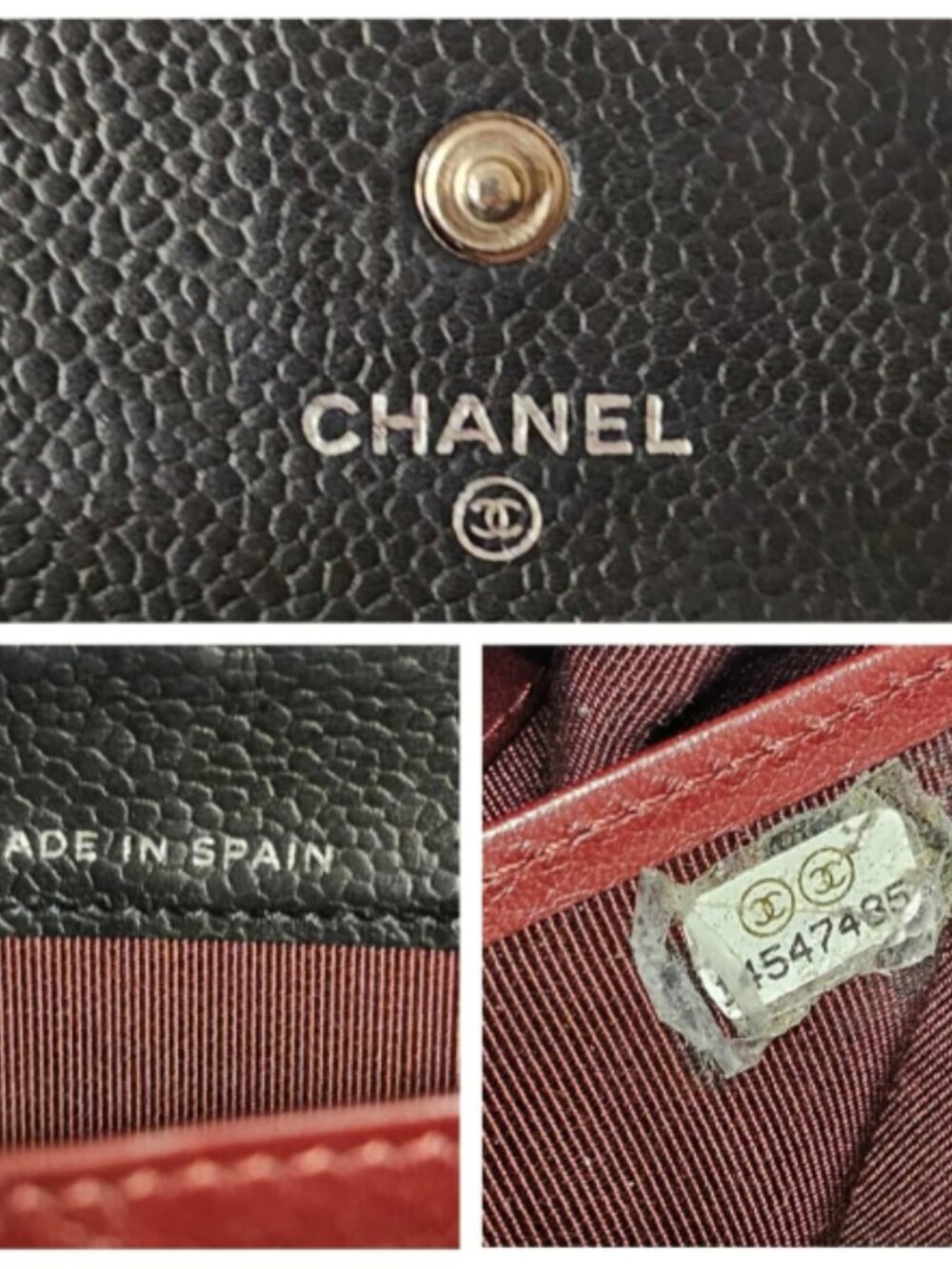 Authentic Chanel Black Caviar Quilted Wallet Silver Hardware Crossbody - Picture 13 of 13